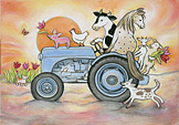De blauwe tractor